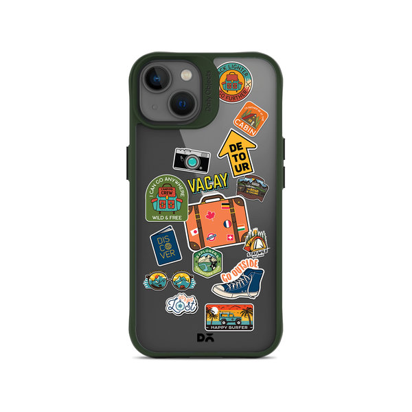 

DailyObjects Backpacking Green Hybrid Clear Case Cover For iPhone 13 Mini