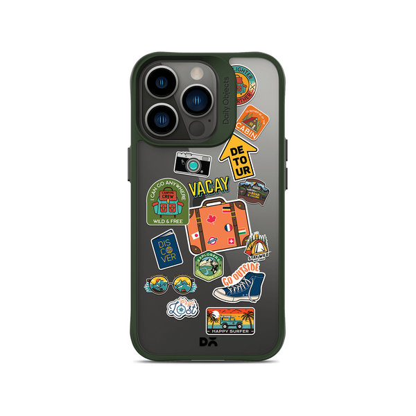 

DailyObjects Backpacking Green Hybrid Clear Case Cover For iPhone 13 Pro Max