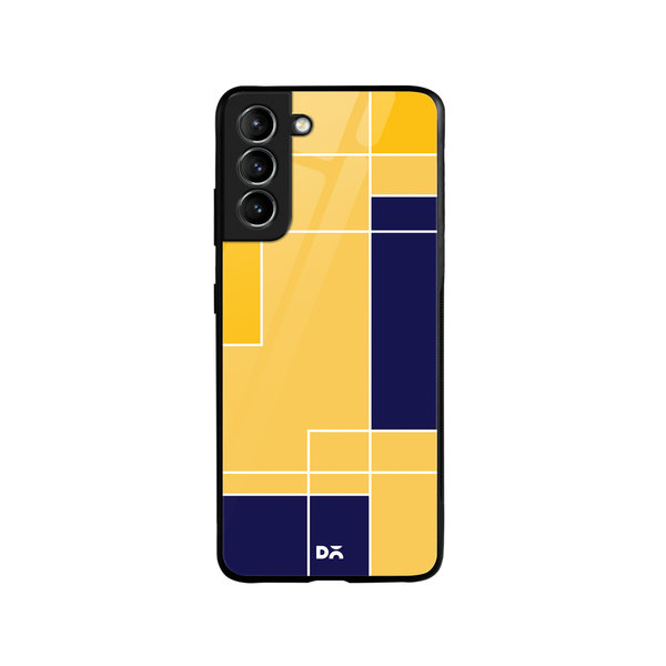 

DailyObjects Banana Milkshake Blocks Glass Case Cover For Samsung Galaxy S21 Plus
