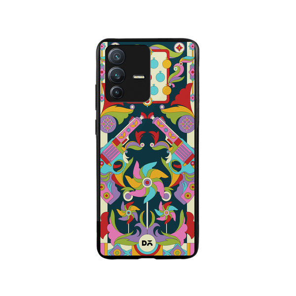 

DailyObjects Bandook Mela Glass Case Cover For Vivo V23