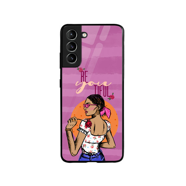 

DailyObjects Be You Tiful Glass Case Cover For Samsung Galaxy S21