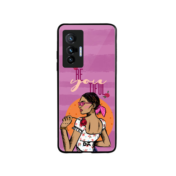 

DailyObjects Be You Tiful Glass Case Cover For Vivo X70