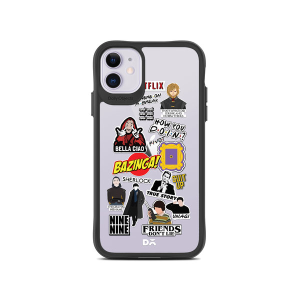 

DailyObjects Binge Watch Black Hybrid Clear Case Cover For iPhone 11