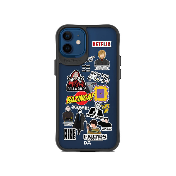 

DailyObjects Binge Watch Black Hybrid Clear Case Cover For iPhone 12