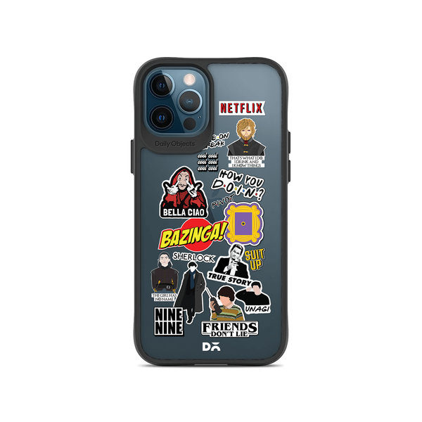 

DailyObjects Binge Watch Black Hybrid Clear Case Cover For iPhone 12 Pro Max