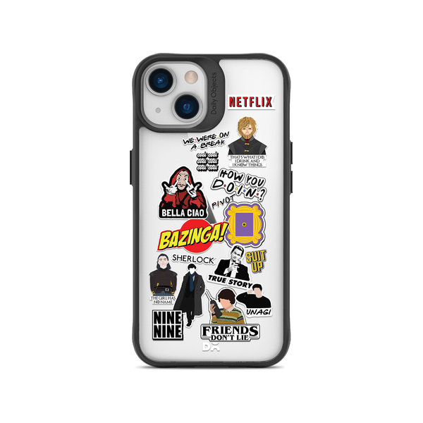 

DailyObjects Binge Watch Black Hybrid Clear Case Cover For iPhone 13 Mini