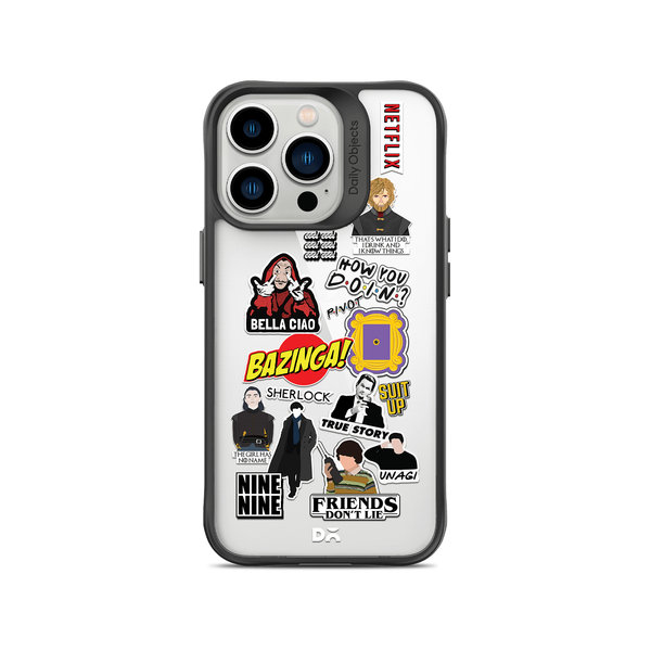 

DailyObjects Binge Watch Black Hybrid Clear Case Cover For iPhone 13 Pro Max