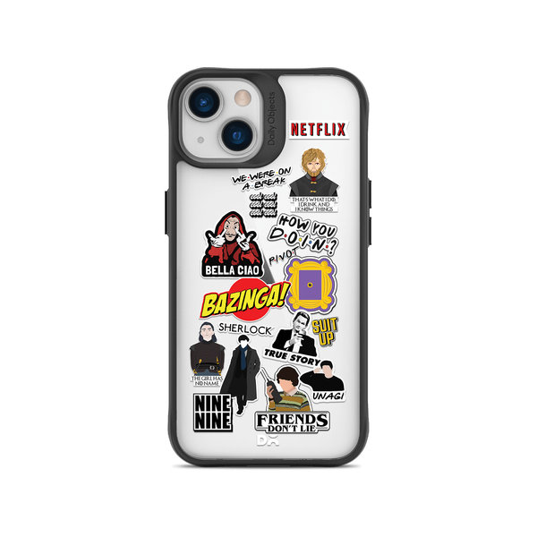

DailyObjects Binge Watch Black Hybrid Clear Case Cover For iPhone 14