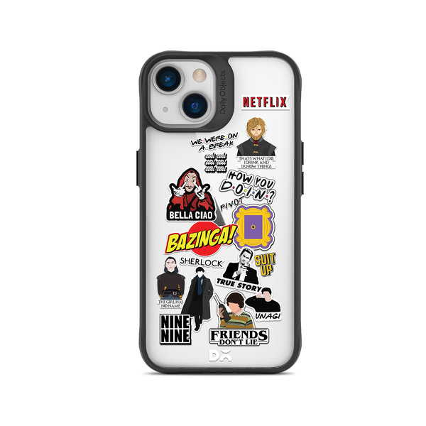 

DailyObjects Binge Watch Black Hybrid Clear Case Cover For iPhone 15 Plus