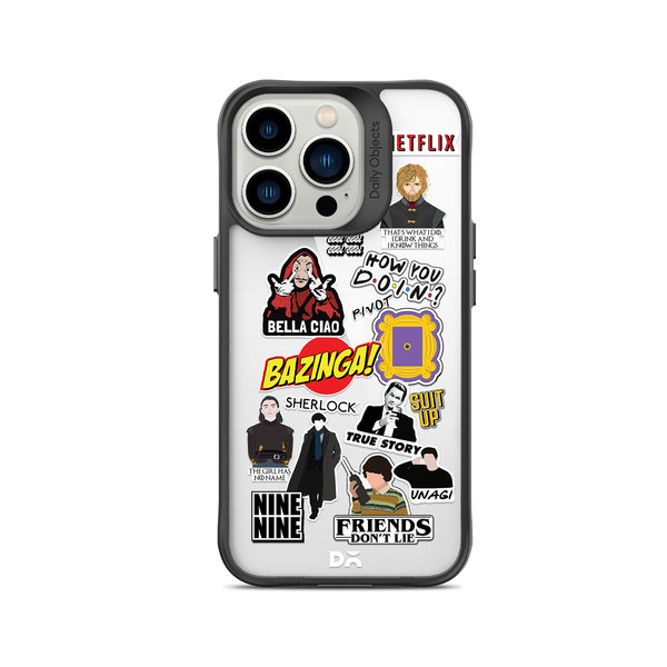 

DailyObjects Binge Watch Black Hybrid Clear Case Cover For iPhone 15 Pro