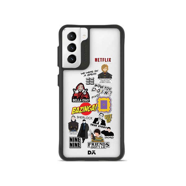 

DailyObjects Binge Watch Black Hybrid Clear Case Cover For Samsung Galaxy S22 Plus