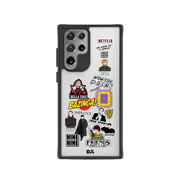

DailyObjects Binge Watch Black Hybrid Clear Case Cover For Samsung Galaxy S22 Ultra