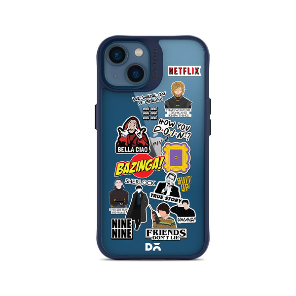 

DailyObjects Binge Watch Blue Hybrid Clear Case Cover For iPhone 14 Plus
