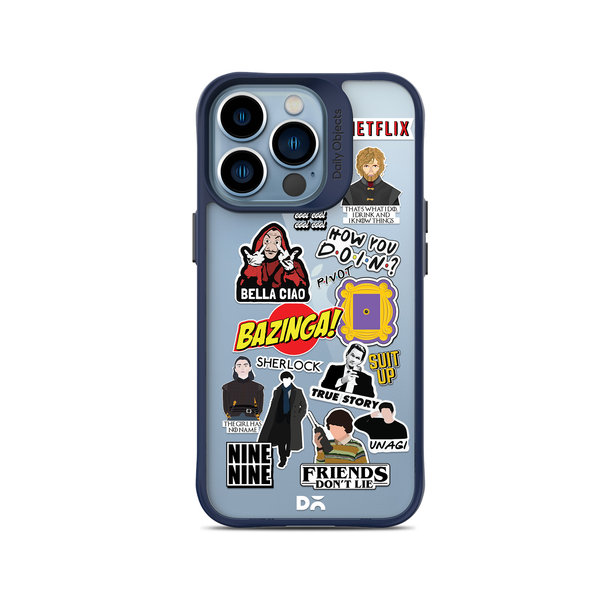 DailyObjects Binge Watch Blue Hybrid Clear Case Cover For iPhone 14 Pro