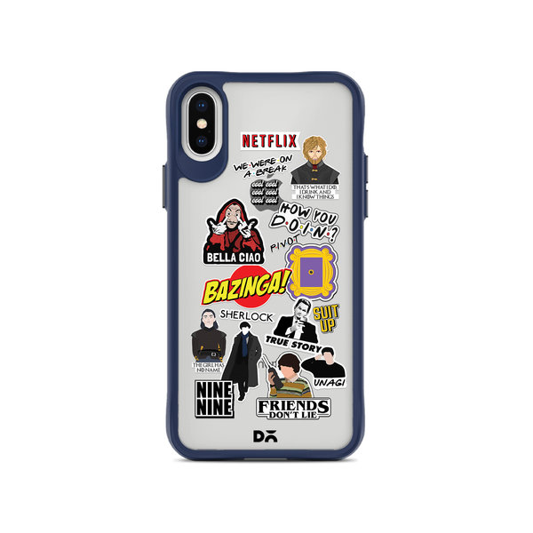 

DailyObjects Binge Watch Blue Hybrid Clear Case Cover For iPhone XS
