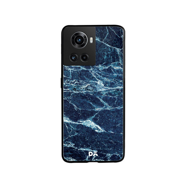 

DailyObjects Black And Sea Marble Glass Case Cover For OnePlus 10R