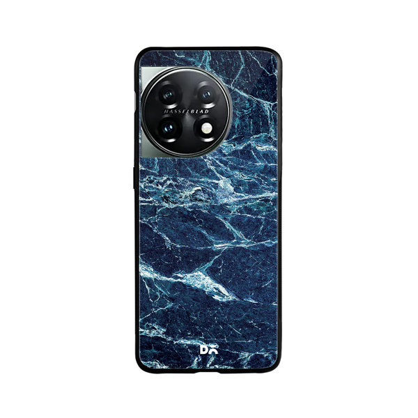 

DailyObjects Black And Sea Marble Glass Case Cover For OnePlus 11 5G