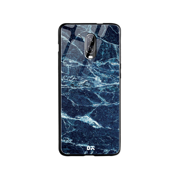 

DailyObjects Black And Sea Marble Glass Case Cover For OnePlus 7