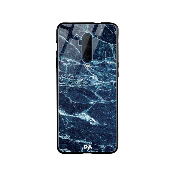 

DailyObjects Black And Sea Marble Glass Case Cover For OnePlus 7T Pro