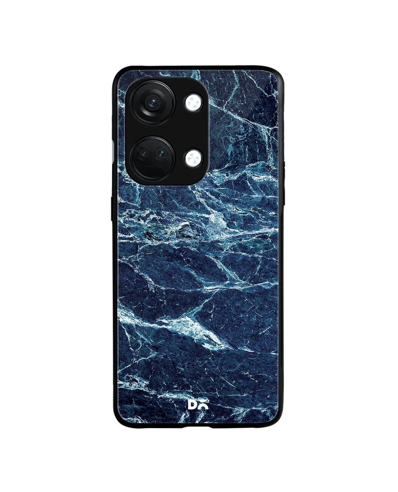 Black And Sea Marble Glass Case Cover For OnePlus Nord 3