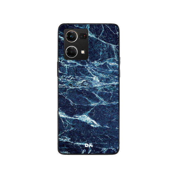 

DailyObjects Black And Sea Marble Glass Case Cover For Oppo Reno 7