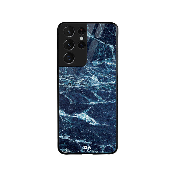 

DailyObjects Black And Sea Marble Glass Case Cover For Samsung Galaxy S21 Ultra