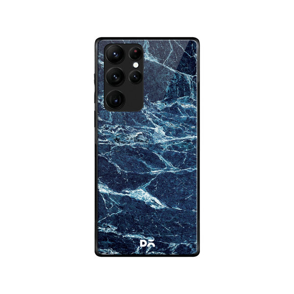 

DailyObjects Black And Sea Marble Glass Case Cover For Samsung Galaxy S22 Ultra