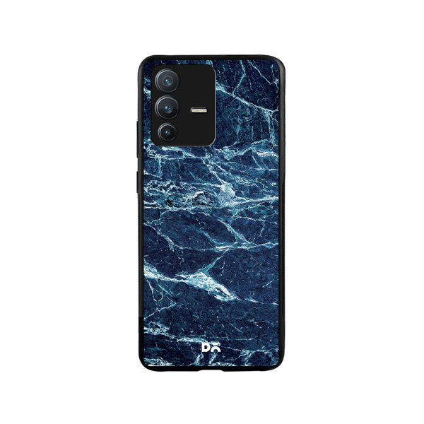 

DailyObjects Black And Sea Marble Glass Case Cover For Vivo V23 Pro