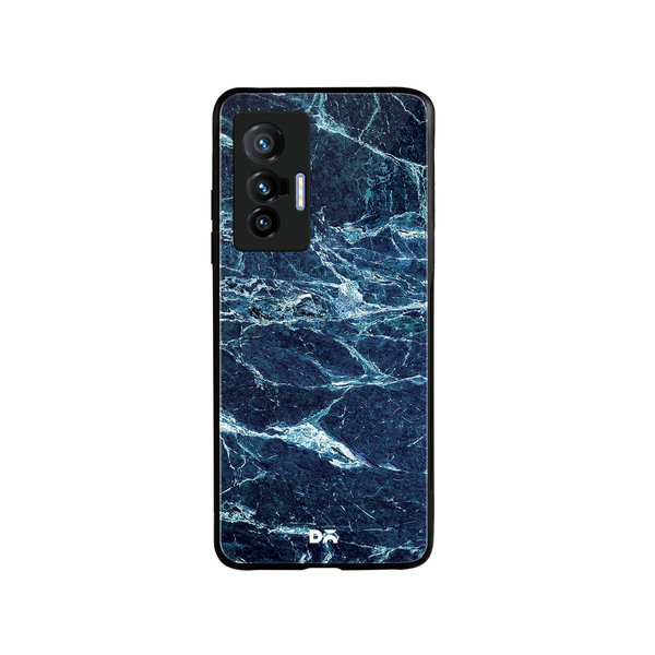 

DailyObjects Black And Sea Marble Glass Case Cover For Vivo X70