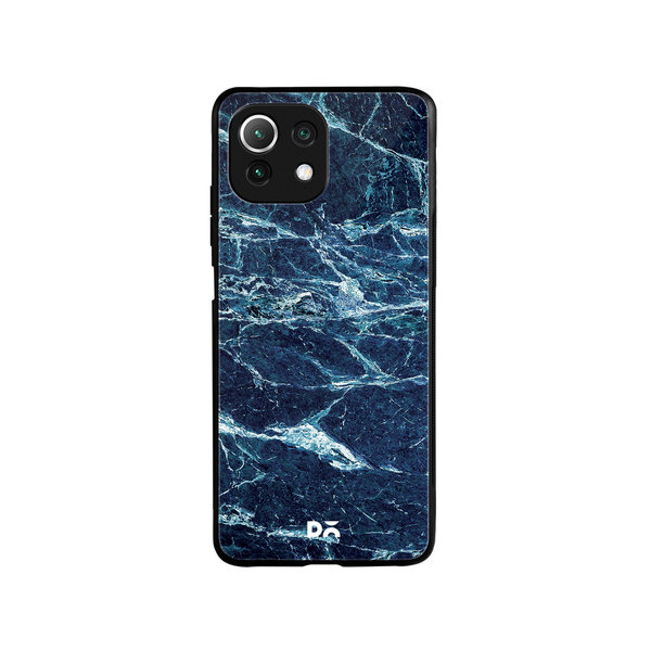 

DailyObjects Black And Sea Marble Glass Case Cover For Xiaomi Mi 11 Lite