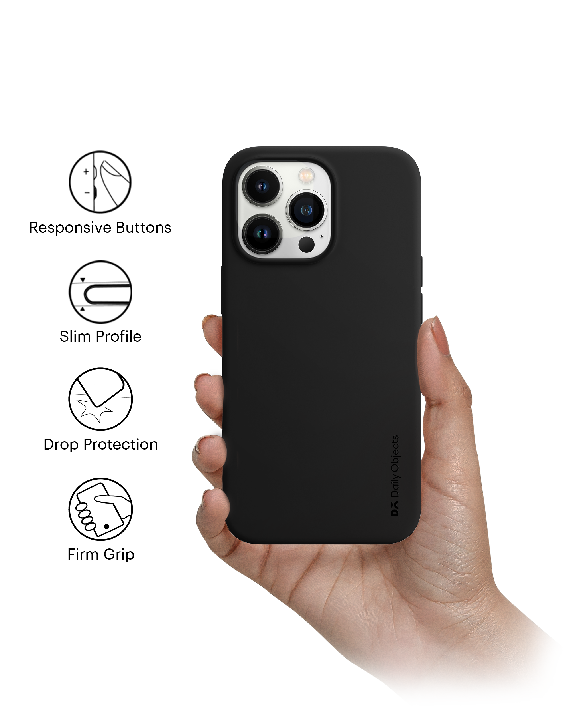 DailyObjects Black Flekt Silicone Case Cover For iPhone 14 Pro 7