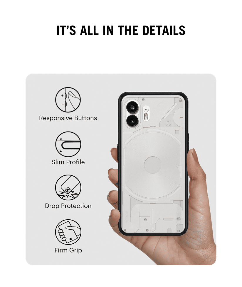 Black Frosted Clear Case Cover For Nothing Phone