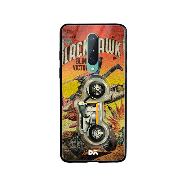 DailyObjects Black Hawk Glass Case Cover For OnePlus 8