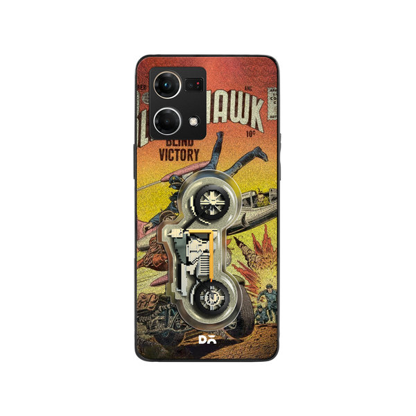 

DailyObjects Black Hawk Glass Case Cover For Oppo Reno 7
