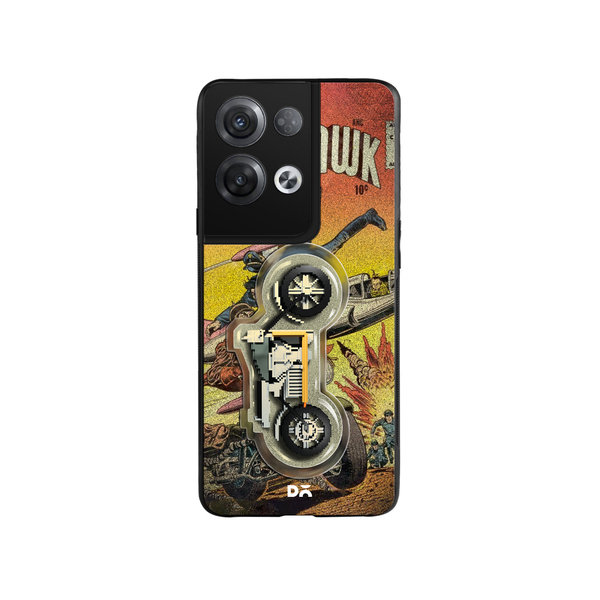 

DailyObjects Black Hawk Glass Case Cover For Oppo Reno 8
