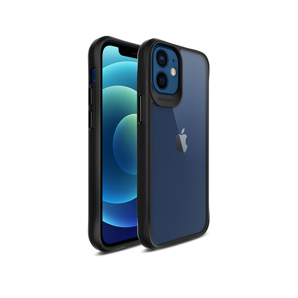 

DailyObjects Black Hybrid Clear Case Cover for iPhone 12