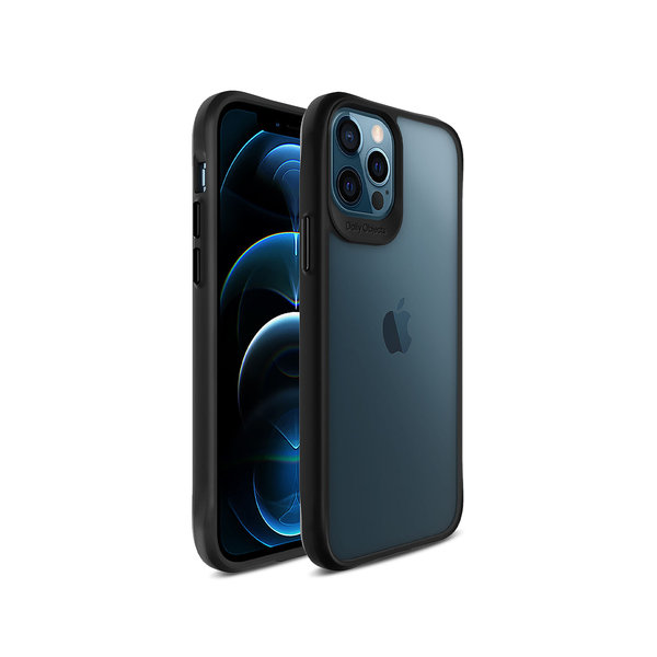 

DailyObjects Black Hybrid Clear Case Cover for iPhone 12 Pro Max