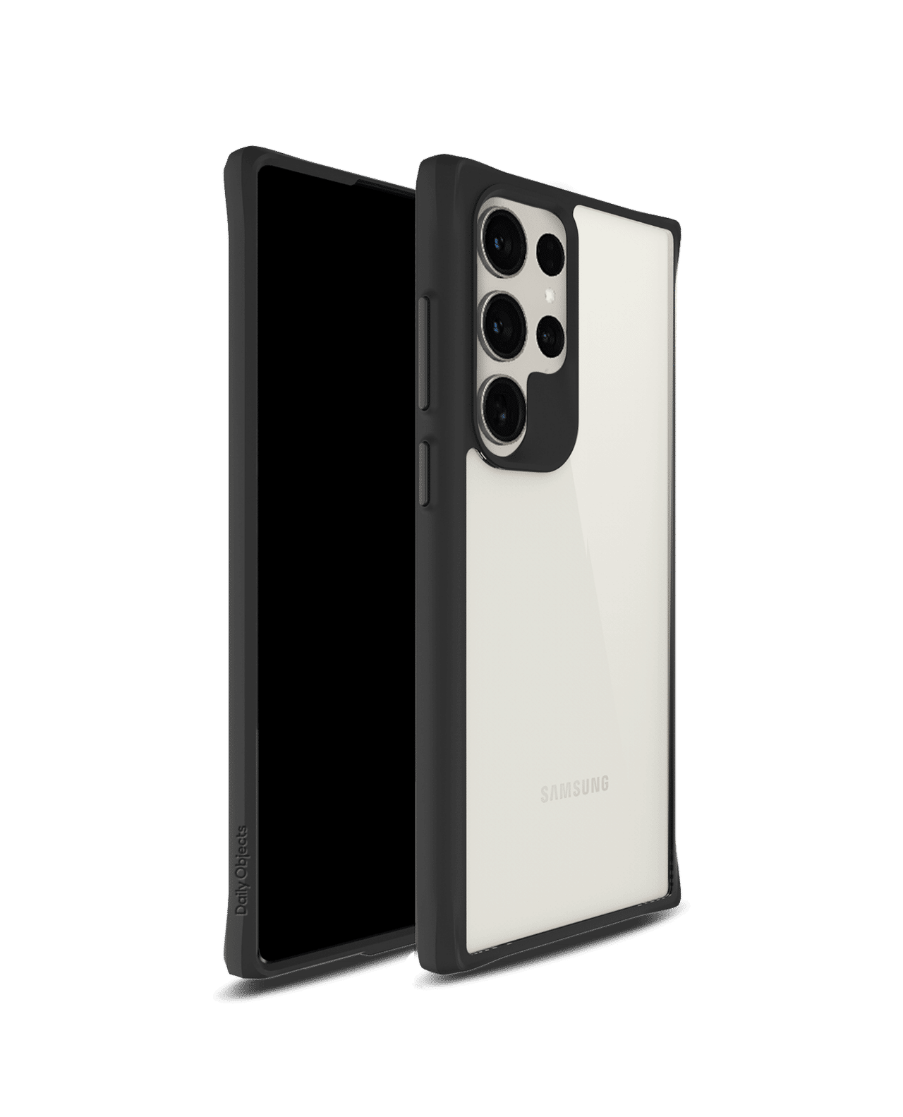 Black Hybrid Clear Case Cover for Samsung Galaxy S23 Ultra