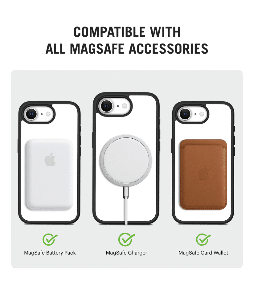 Black Armour MagSafe Phone Case Cover For iPhone 16e