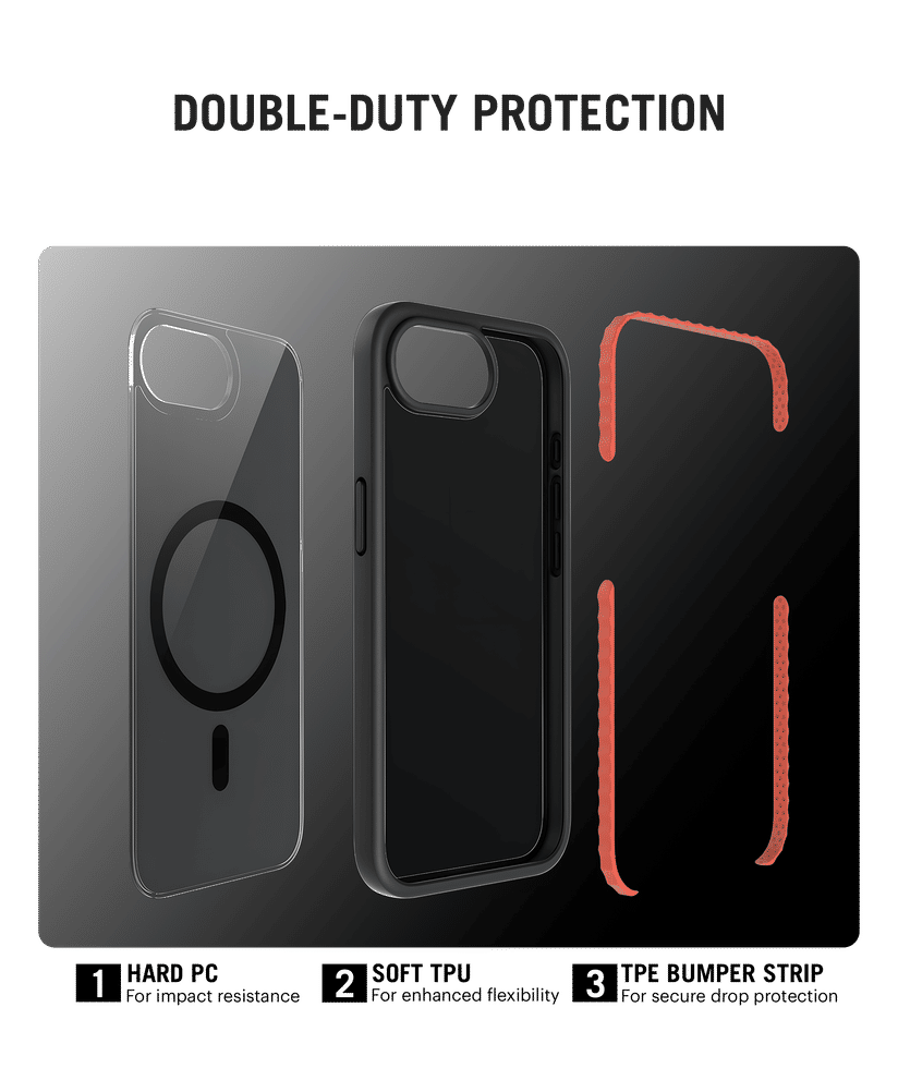 Black Armour MagSafe Phone Case Cover For iPhone 16e - Main Image