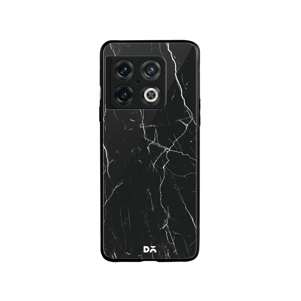 

DailyObjects Black Marble Glass Case Cover For OnePlus 10 Pro