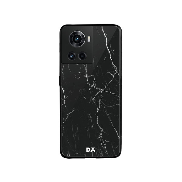 

DailyObjects Black Marble Glass Case Cover For OnePlus 10R