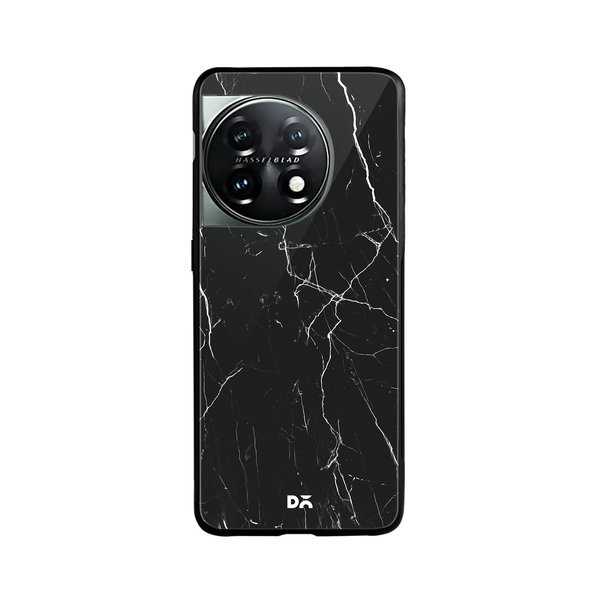 

DailyObjects Black Marble Glass Case Cover For OnePlus 11 5G