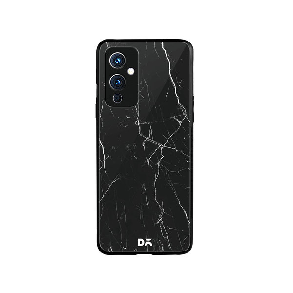 

DailyObjects Black Marble Glass Case Cover For OnePlus 9