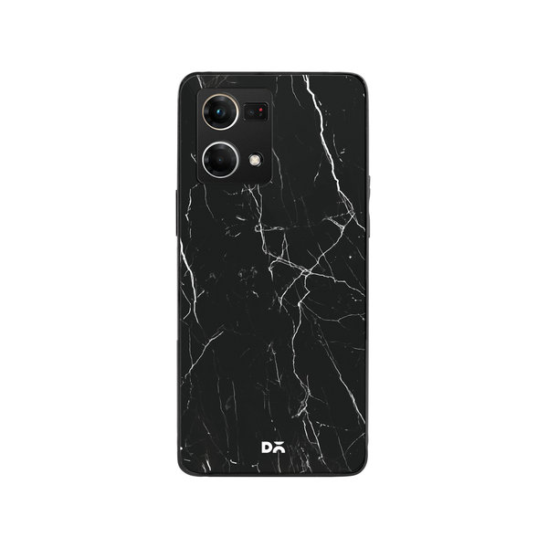 

DailyObjects Black Marble Glass Case Cover For Oppo F21 Pro