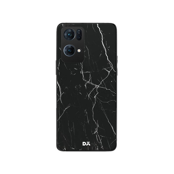 

DailyObjects Black Marble Glass Case Cover For Oppo Reno 7 Pro