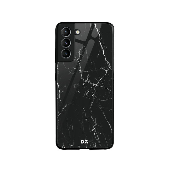 

DailyObjects Black Marble Glass Case Cover For Samsung Galaxy S21 Plus
