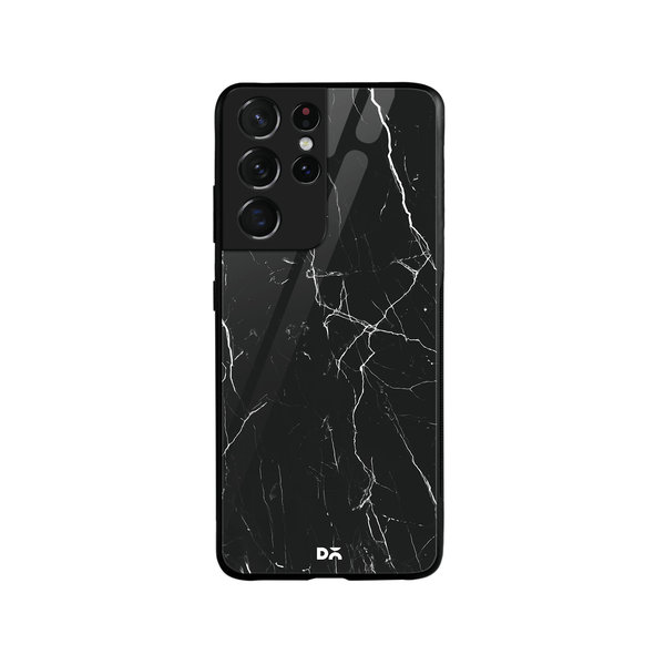 

DailyObjects Black Marble Glass Case Cover For Samsung Galaxy S21 Ultra