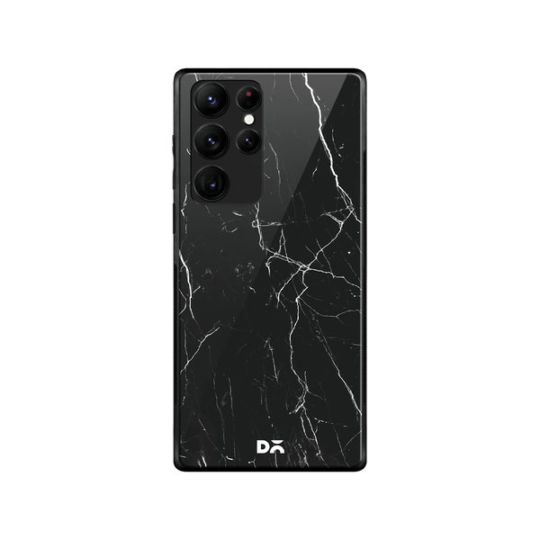 

DailyObjects Black Marble Glass Case Cover For Samsung Galaxy S22 Ultra