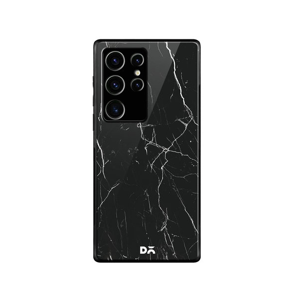 

DailyObjects Black Marble Glass Case Cover For Samsung Galaxy S23 Ultra